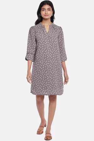 Pantaloons Mauve Floral Formal A-Line Dress
