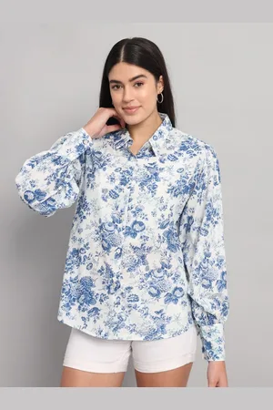HANDICRAFT PALACE Women Comfort Spread Collar Floral Printed Cotton Casual Shirt