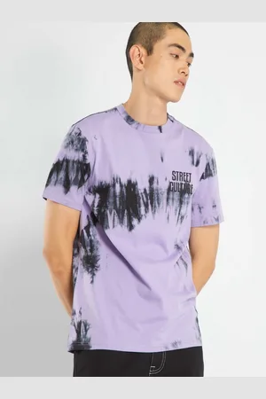 KIABI Men Printed Tie-Dye Round Neck T-shirt