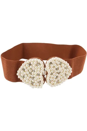 STYLE SHOES Women Interlock Closure Stretchable Textured Belt