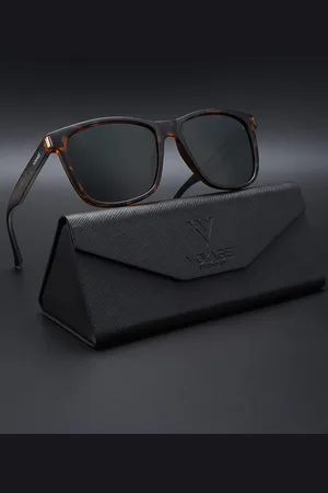 VOYAGE Unisex Green Lens & Brown Wayfarer Sunglasses with Polarised Lens