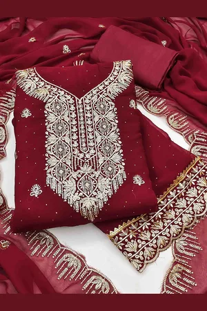 KIMISHA Embroidered Unstitched Dress Material