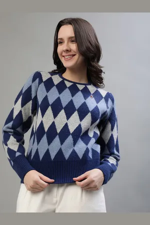 ICONIC Women Printed Round Neck Full Sleeves Pullover