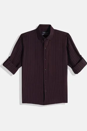 CHARCHIT Boys Comfort Stripe Textured Pure Cotton Casual Shirt