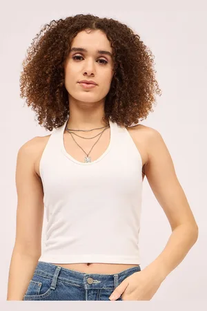 Mayra Women Halter Neck Tank Crop Top