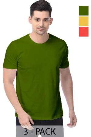 Color Capital Unisex Pack Of 3 Solid Round Neck Cotton T-shirts