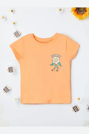 Max Collection Girls Floral Printed Round Neck Cotton T-shirt