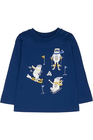 Mothercare Infant Boys Navy Blue Printed Round Neck T-shirt