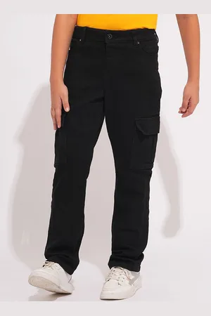 JACK & JONES Boys Straight Fit Low Distress Stretchable Cargo Styles Jeans
