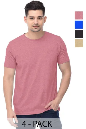 Color Capital Unisex Pack Of 4 Solid Round Neck Cotton T-shirts
