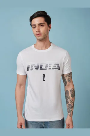 FanCode Men Typography Printed Applique T-shirt