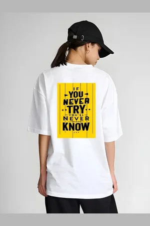 Moda Rapido Women Typography Printed Round Neck Cotton Oversized T-shirt