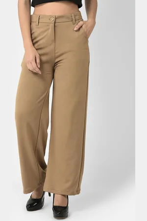 Chemistry Women Relaxed Straight Leg Flared High-Rise Trousers