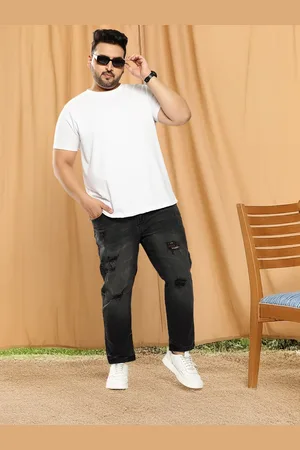 Sztori Plus Size Men Tapered Fit Low Distress Stretchable Jeans