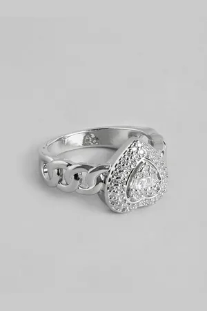 DressBerry Stone Studded Heart Shaped Finger Ring