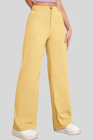 Chemistry Women Relaxed Straight Leg Straight Fit High-Rise Trousers