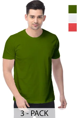 Color Capital Unisex Pack Of 3 Solid Round Neck Cotton T-shirts