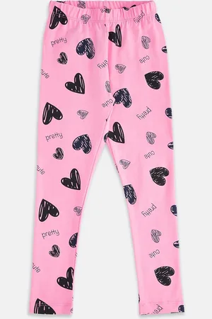 Pantaloons Girls Pink Printed Cotton Leggings