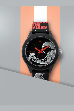 Fastrack Unisex Black Tees Space Analogue Watch 38003PP24