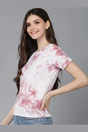 DressBerry Women Dyed Round Neck Cotton T-shirt
