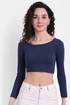 Color Capital Pack of 5 Round Neck Fitted Crop Tops