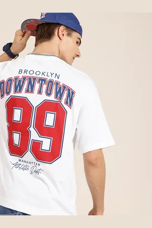 HERE&NOW Varsity Printed Pure Cotton T-shirt
