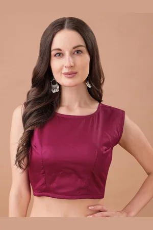 Tikhi Imli Women Round Neck Saree blouse
