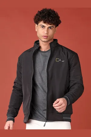 V-Mart Men Mock Collar Solid Cotton Casual Bomber Jacket