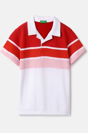 Benetton Boys Colourblocked Polo Collar Pure Cotton T-shirt