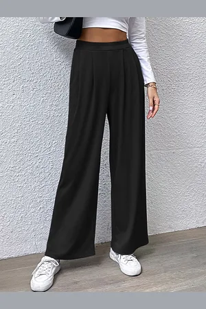 HERE&NOW Women Solid High-Rise Parallel Trouser