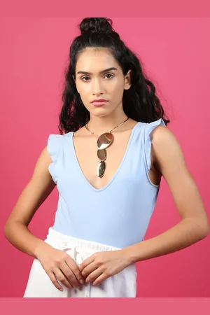 Alberre Odette Gold-Toned rounded modern art inspired Necklace