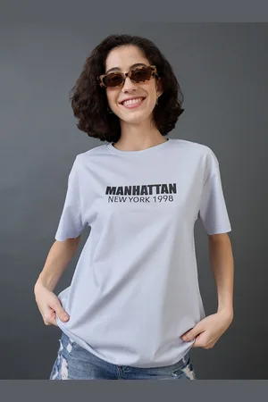 Mast & Harbour Women Printed Raw Edge T-shirt