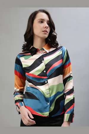 ICONIC Women Spread Collar Abstract Printed Casual Shirt