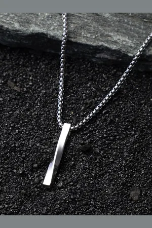 French Accent Silver-Plated Pendant With Chain