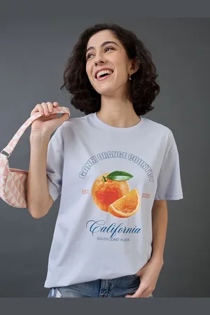 Mast & Harbour Women Printed Raw Edge T-shirt