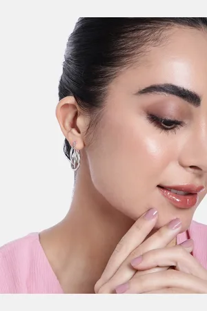 ESTELE Rhodium-Plated Circular Hoop Earrings
