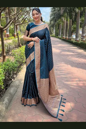 all about you Woven Design Zari Satin Banarasi Saree