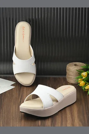 Mast & Harbour Embellished Wedge Sandals with Buckles
