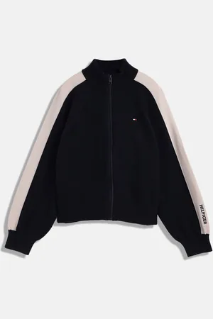 Tommy Hilfiger Girls Colourblocked Mock Collar Pullover Sweater