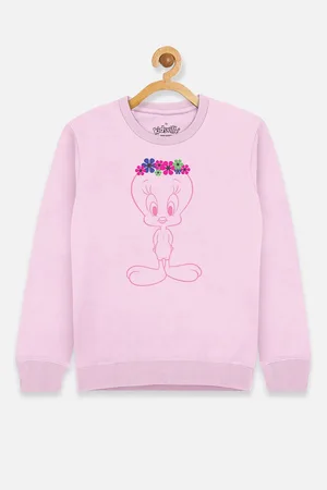 Kidsville Kids Tweety Ville Girls Pink Printed Sweatshirt