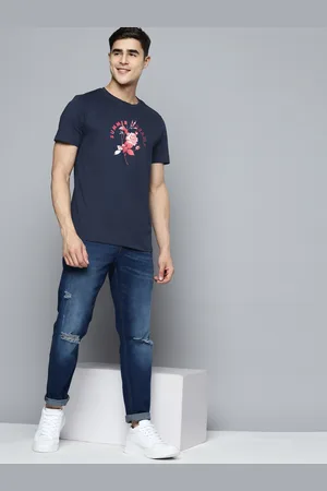 Mast & Harbour Men Printed Pure Cotton T-shirt