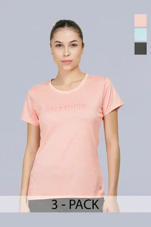 dollar Women Pack of 3 Microfiber Printed Anti Bacterial Sports T-Shirt