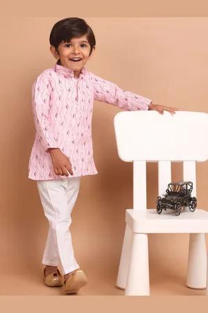 SHIWAM ETHNIX Boys Geometric Printed Regular Kurta with Pyjamas