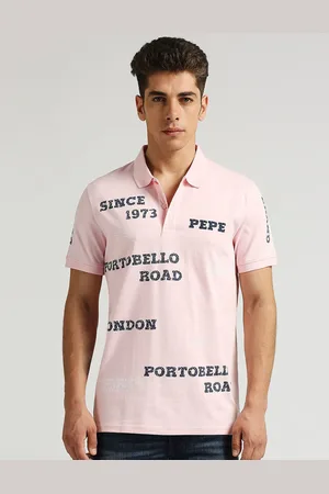 Pepe Jeans Pithom Sr Typography Printed Polo Collar Pure Cotton T-shirt