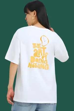 DressBerry Women Typography Printed Round Neck Cotton Oversized T-shirt