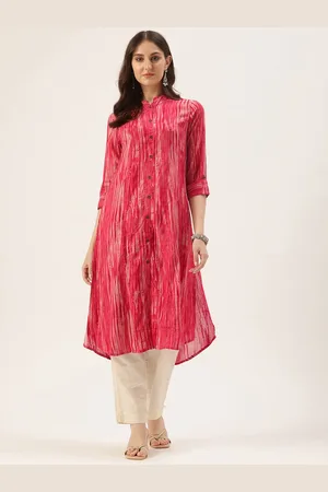 Amukti Abstract Printed Roll Up Sleeves Kurta
