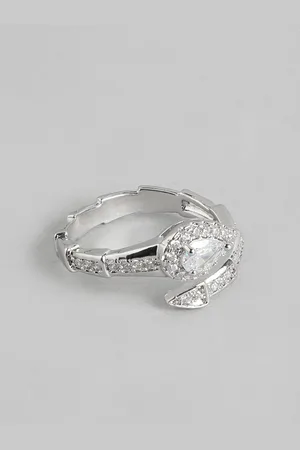 DressBerry Women Stone-Studded Adjustable Finger Ring