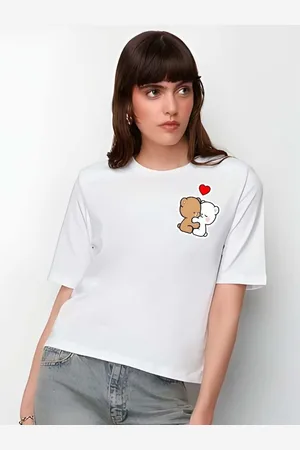 Moda Rapido Women Graphic Printed Round Neck Cotton Oversized T-shirt