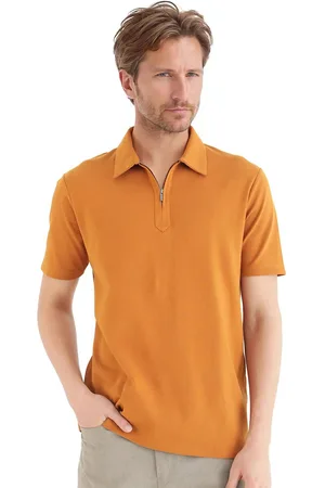 RARE RABBIT Men Solid Polo Collar Cotton T-shirt