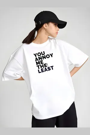 DressBerry Women Typography Printed Round Neck Cotton Oversized T-shirt